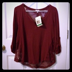 NEW. Maroon eyeshadow clothing top
